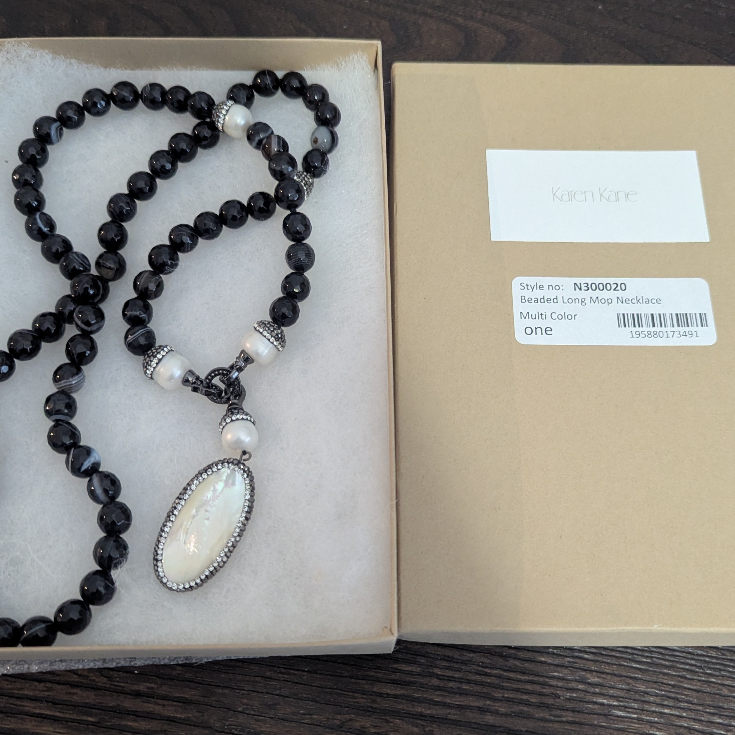 Karen Kane Black And White Beaded Necklace